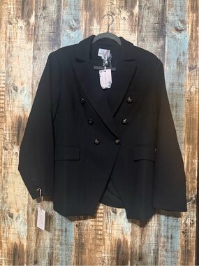 Dainty Jewells Black Double-Breasted Women's Blazer